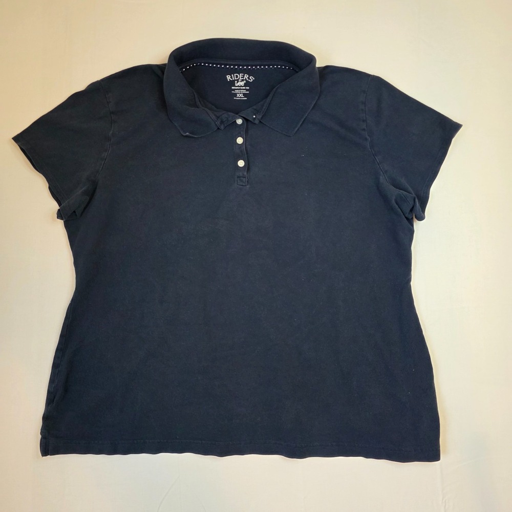 navy blue Riders by Lee short-sleeve knit woman's xxl polo shirt